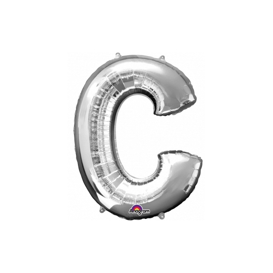 Naam versiering zilveren letter ballon c