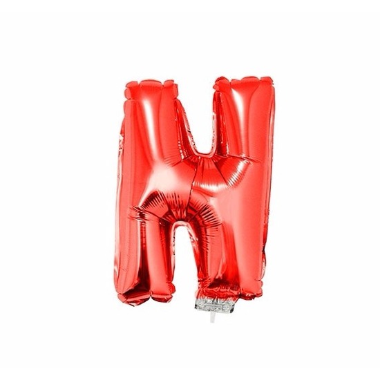 Rode letter ballonballon n op stokje 41 cm