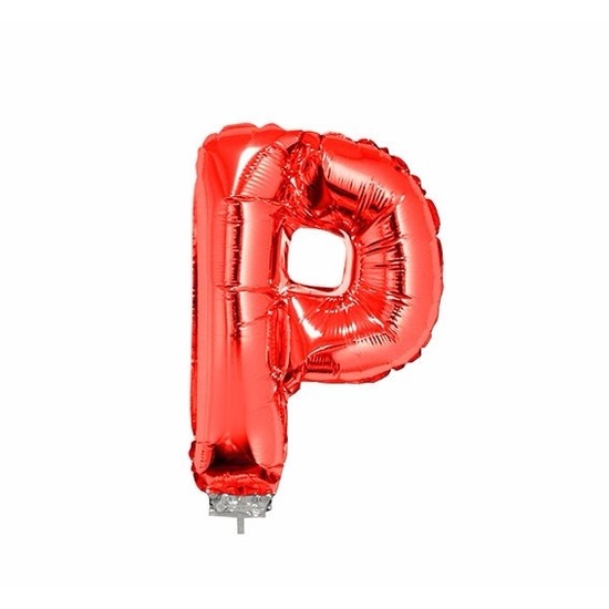 Rode letter ballonballon p op stokje 41 cm